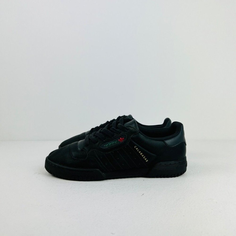 Adidas Calabasas Powerphase Yeezy Black Leather Low Top Tennis Trainers UK 7 - Picture 3 of 9